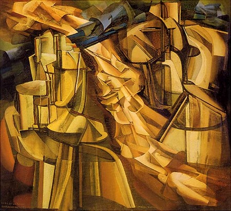 Marcel Duchamp - Le roi et le reine entourés de nus vites (1912) Philadelphie, Musée des Beaux-Arts